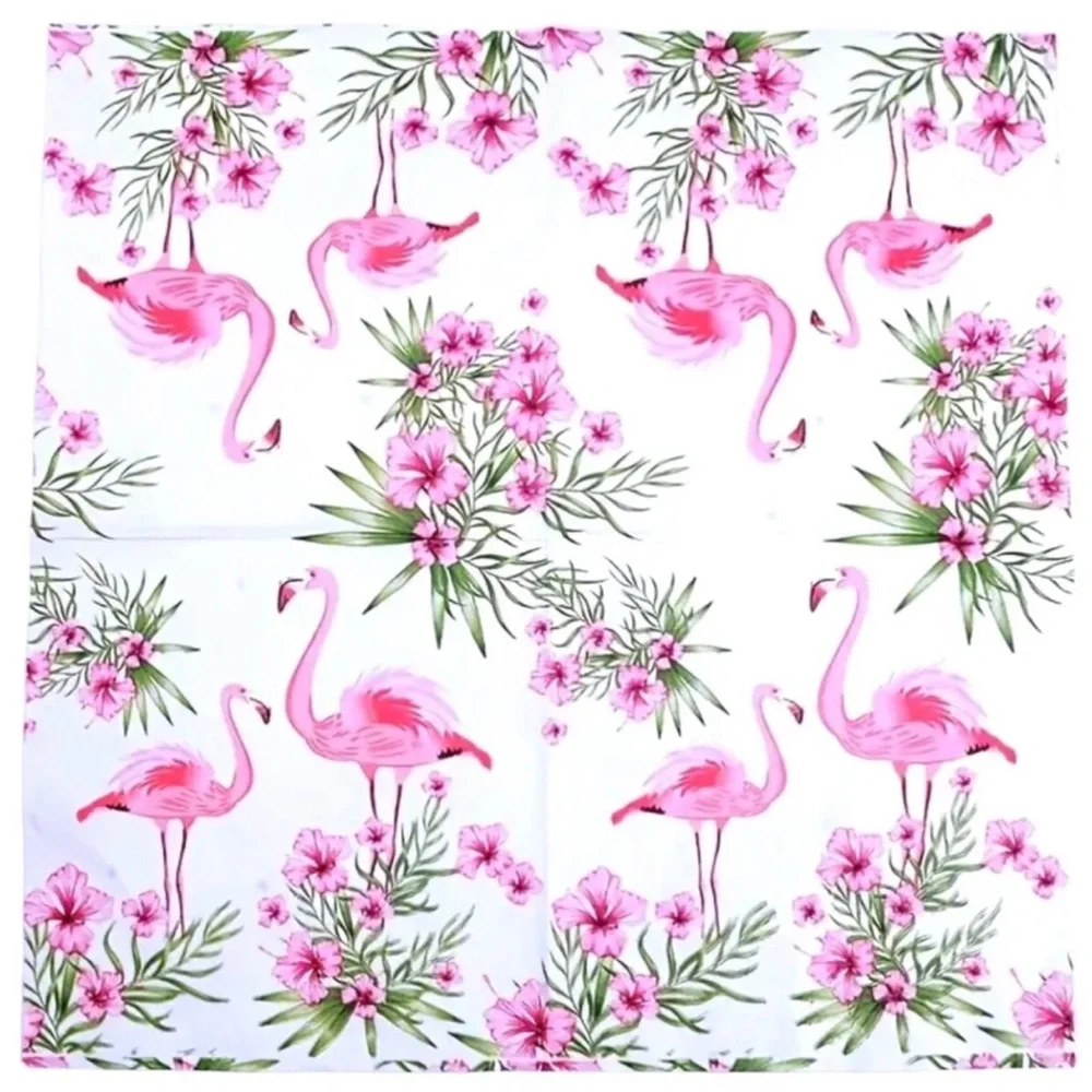 Pink Flamingo Hibiscus Luncheon Paper Napkins, 20 ct
